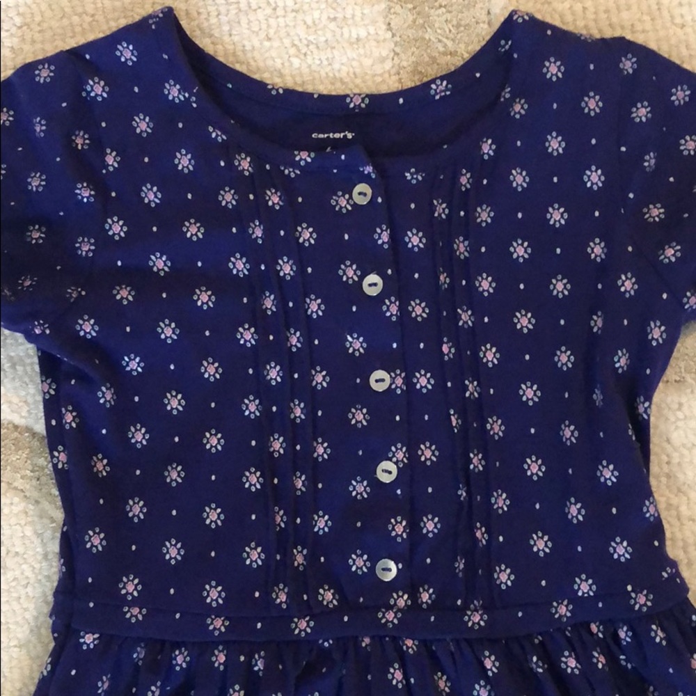 Sweet knit dress with floral pattern - Picture 2 of 5